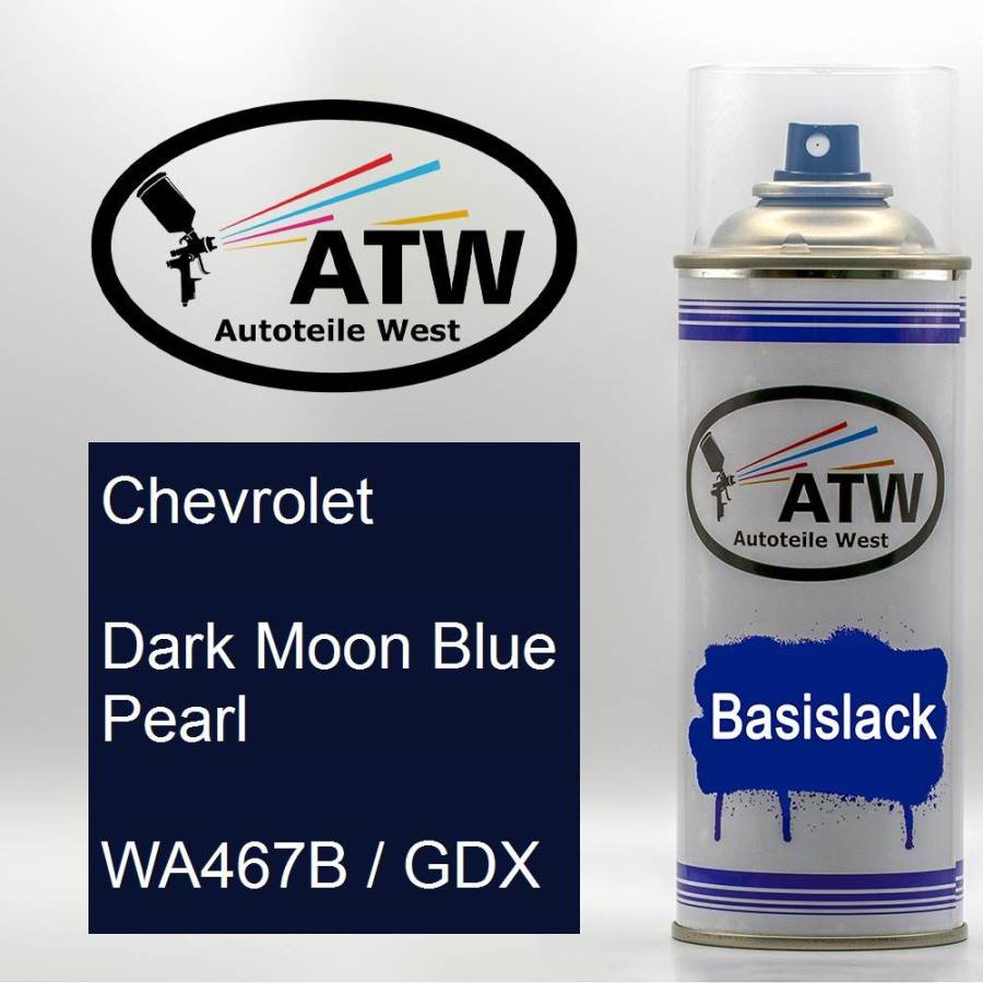 Chevrolet, Dark Moon Blue Pearl, WA467B / GDX: 400ml Sprühdose, von ATW Autoteile West.